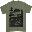 Anime Formula Racing Car Driver Motorsport Mens T-Shirt 100% Cotton Military Green