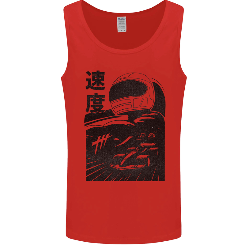 Anime Formula Racing Car Driver Motorsport Mens Vest Tank Top Red