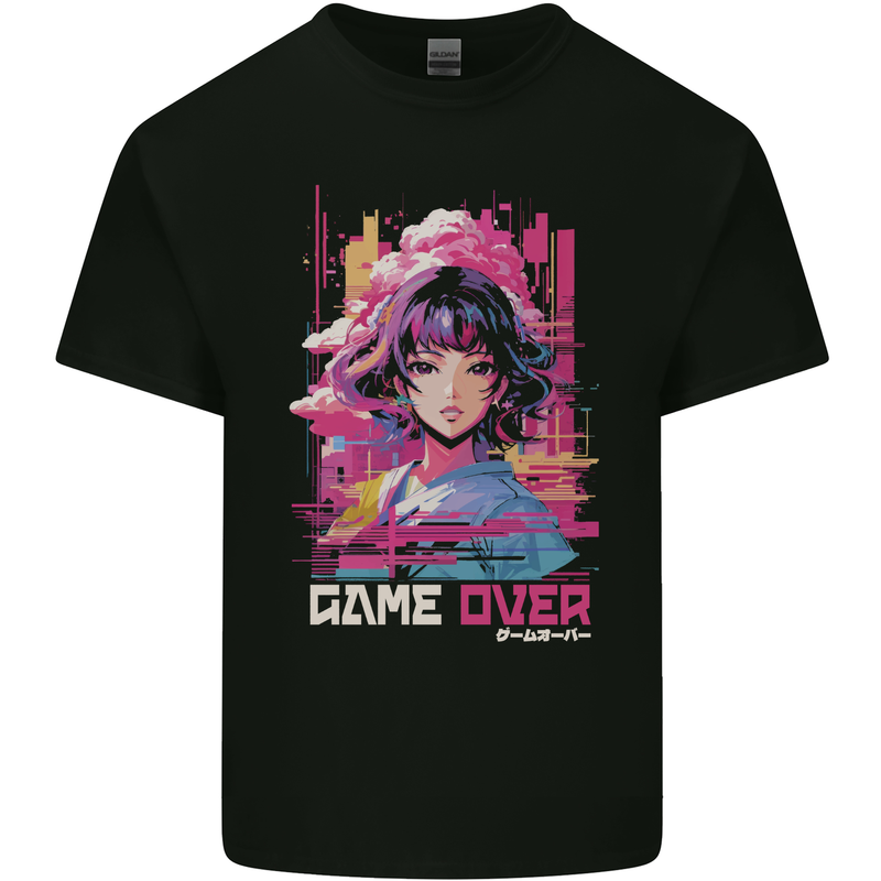 Anime Game Over Video Games Kids T-Shirt Childrens Black