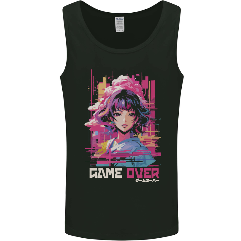 Anime Game Over Video Games Mens Vest Tank Top Black