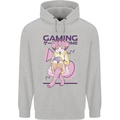 Anime Gamer Girl Gaming Video Games Mens 80% Cotton Hoodie Sports Grey