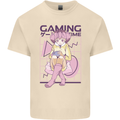 Anime Gamer Girl Gaming Video Games Mens Cotton T-Shirt Tee Top Natural