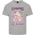Anime Gamer Girl Gaming Video Games Mens Cotton T-Shirt Tee Top Sports Grey