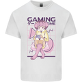 Anime Gamer Girl Gaming Video Games Mens Cotton T-Shirt Tee Top White