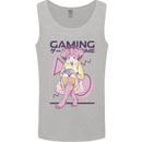 Anime Gamer Girl Gaming Video Games Mens Vest Tank Top Sports Grey