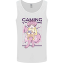 Anime Gamer Girl Gaming Video Games Mens Vest Tank Top White