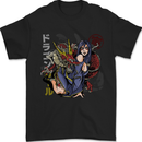 Anime Girl With a Dragon Mens T-Shirt 100% Cotton Black
