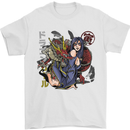 Anime Girl With a Dragon Mens T-Shirt 100% Cotton White
