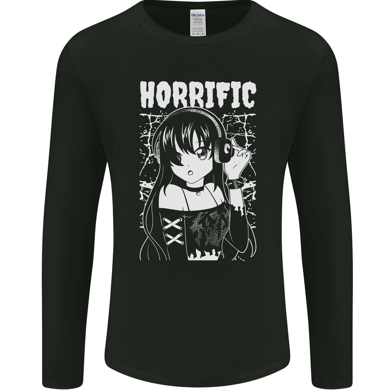 Anime Horrific Mens Long Sleeve T-Shirt Black