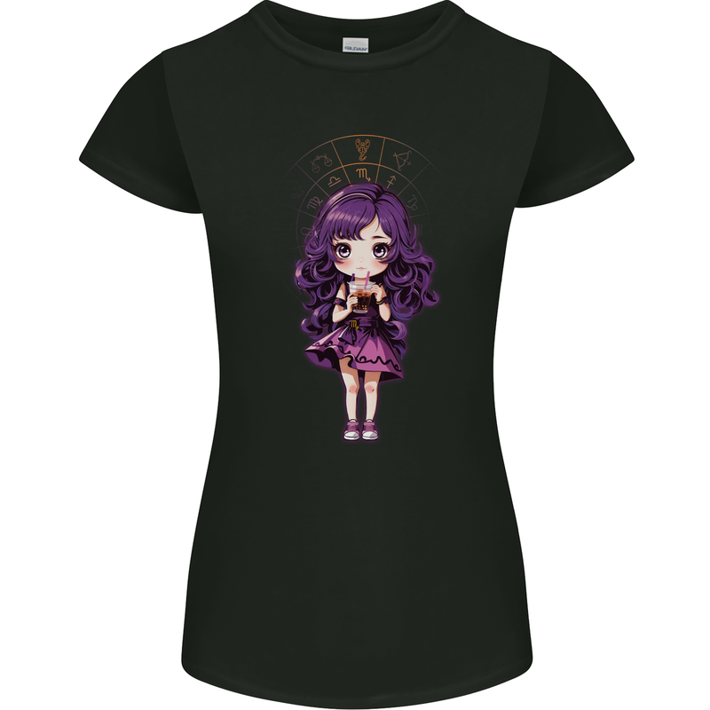 Anime Leo Chibi Womens Petite Cut T-Shirt Black