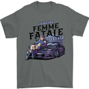 Anime Living the Femme Fatale Lifestyle Mens T-Shirt 100% Cotton Charcoal