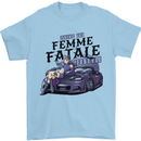 Anime Living the Femme Fatale Lifestyle Mens T-Shirt 100% Cotton Light Blue