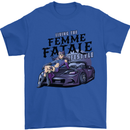 Anime Living the Femme Fatale Lifestyle Mens T-Shirt 100% Cotton Royal Blue