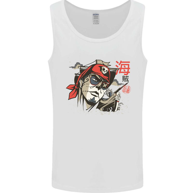 Anime Pirate Mens Vest Tank Top White