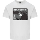 Anime Sad Girl Mens Cotton T-Shirt Tee Top White