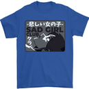 Anime Sad Girl Mens T-Shirt 100% Cotton Royal Blue