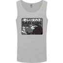Anime Sad Girl Mens Vest Tank Top Sports Grey