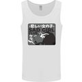 Anime Sad Girl Mens Vest Tank Top White