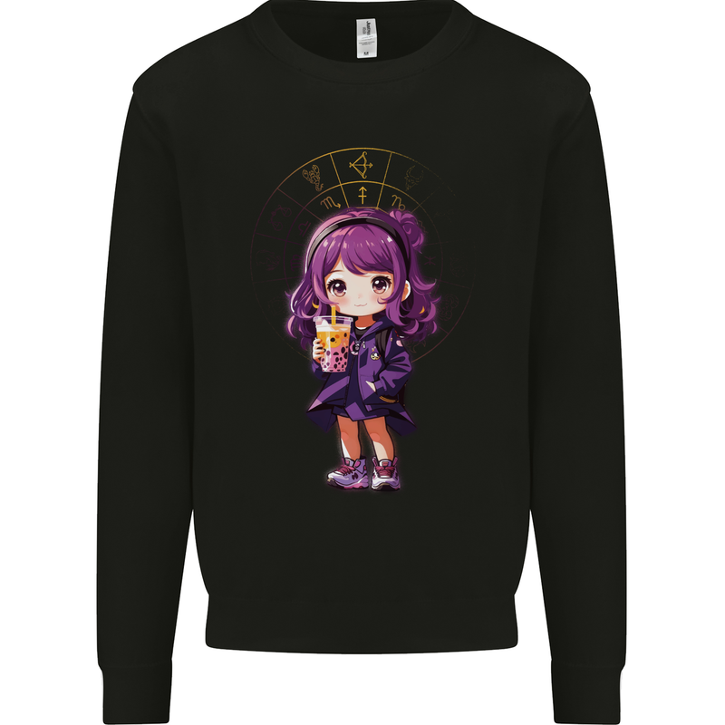 Anime Sagittarius Chibi Mens Sweatshirt Jumper Black