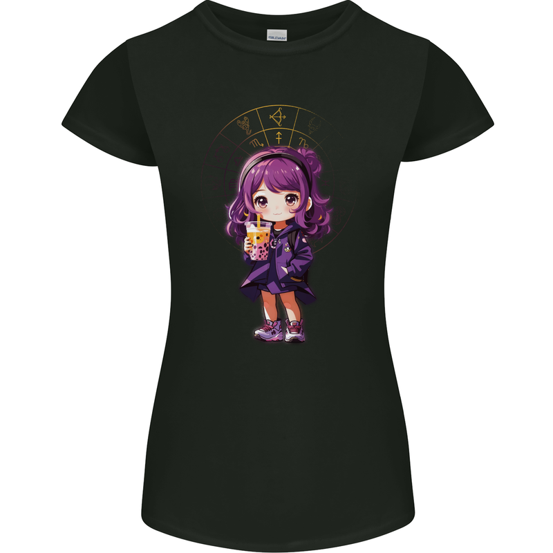 Anime Sagittarius Chibi Womens Petite Cut T-Shirt Black