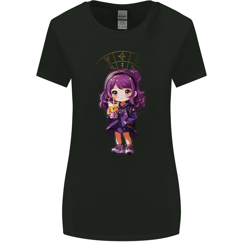 Anime Sagittarius Chibi Womens Wider Cut T-Shirt Black