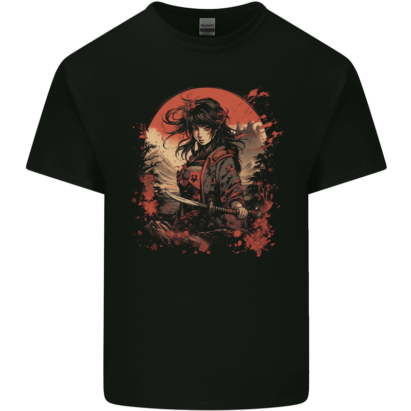 Anime Samurai Girl Fantasy Warrior Kids T-Shirt Childrens Black