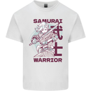 Anime Samurai Warrior Mens Cotton T-Shirt Tee Top White