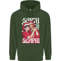 Anime Santa is My Sempai Funny Christmas Xmas Childrens Kids Hoodie Forest Green