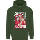 Anime Santa is My Sempai Funny Christmas Xmas Childrens Kids Hoodie Forest Green