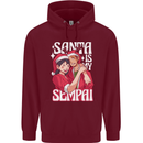 Anime Santa is My Sempai Funny Christmas Xmas Childrens Kids Hoodie Maroon