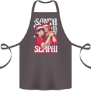 Anime Santa is My Sempai Funny Christmas Xmas Cotton Apron 100% Organic Dark Grey