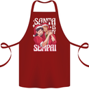 Anime Santa is My Sempai Funny Christmas Xmas Cotton Apron 100% Organic Maroon
