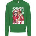 Anime Santa is My Sempai Funny Christmas Xmas Kids Sweatshirt Jumper Irish Green