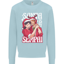 Anime Santa is My Sempai Funny Christmas Xmas Kids Sweatshirt Jumper Light Blue