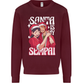 Anime Santa is My Sempai Funny Christmas Xmas Kids Sweatshirt Jumper Maroon