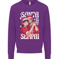 Anime Santa is My Sempai Funny Christmas Xmas Kids Sweatshirt Jumper Purple
