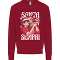 Anime Santa is My Sempai Funny Christmas Xmas Kids Sweatshirt Jumper Red