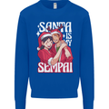 Anime Santa is My Sempai Funny Christmas Xmas Kids Sweatshirt Jumper Royal Blue