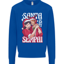 Anime Santa is My Sempai Funny Christmas Xmas Kids Sweatshirt Jumper Royal Blue