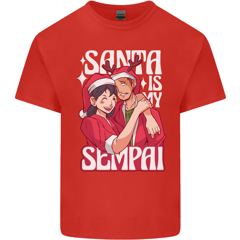 Anime Santa is My Sempai Funny Christmas Xmas Kids T-Shirt Childrens Red