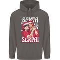 Anime Santa is My Sempai Funny Christmas Xmas Mens 80% Cotton Hoodie Charcoal