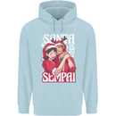 Anime Santa is My Sempai Funny Christmas Xmas Mens 80% Cotton Hoodie Light Blue