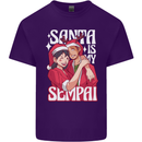 Anime Santa is My Sempai Funny Christmas Xmas Mens Cotton T-Shirt Tee Top Purple