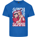Anime Santa is My Sempai Funny Christmas Xmas Mens Cotton T-Shirt Tee Top Royal Blue