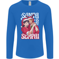 Anime Santa is My Sempai Funny Christmas Xmas Mens Long Sleeve T-Shirt Royal Blue
