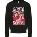 Anime Santa is My Sempai Funny Christmas Xmas Mens Sweatshirt Jumper Black