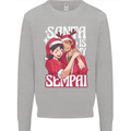 Anime Santa is My Sempai Funny Christmas Xmas Mens Sweatshirt Jumper Sports Grey