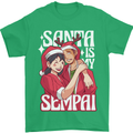 Anime Santa is My Sempai Funny Christmas Xmas Mens T-Shirt 100% Cotton Irish Green