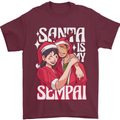 Anime Santa is My Sempai Funny Christmas Xmas Mens T-Shirt 100% Cotton Maroon