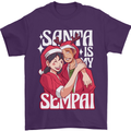 Anime Santa is My Sempai Funny Christmas Xmas Mens T-Shirt 100% Cotton Purple